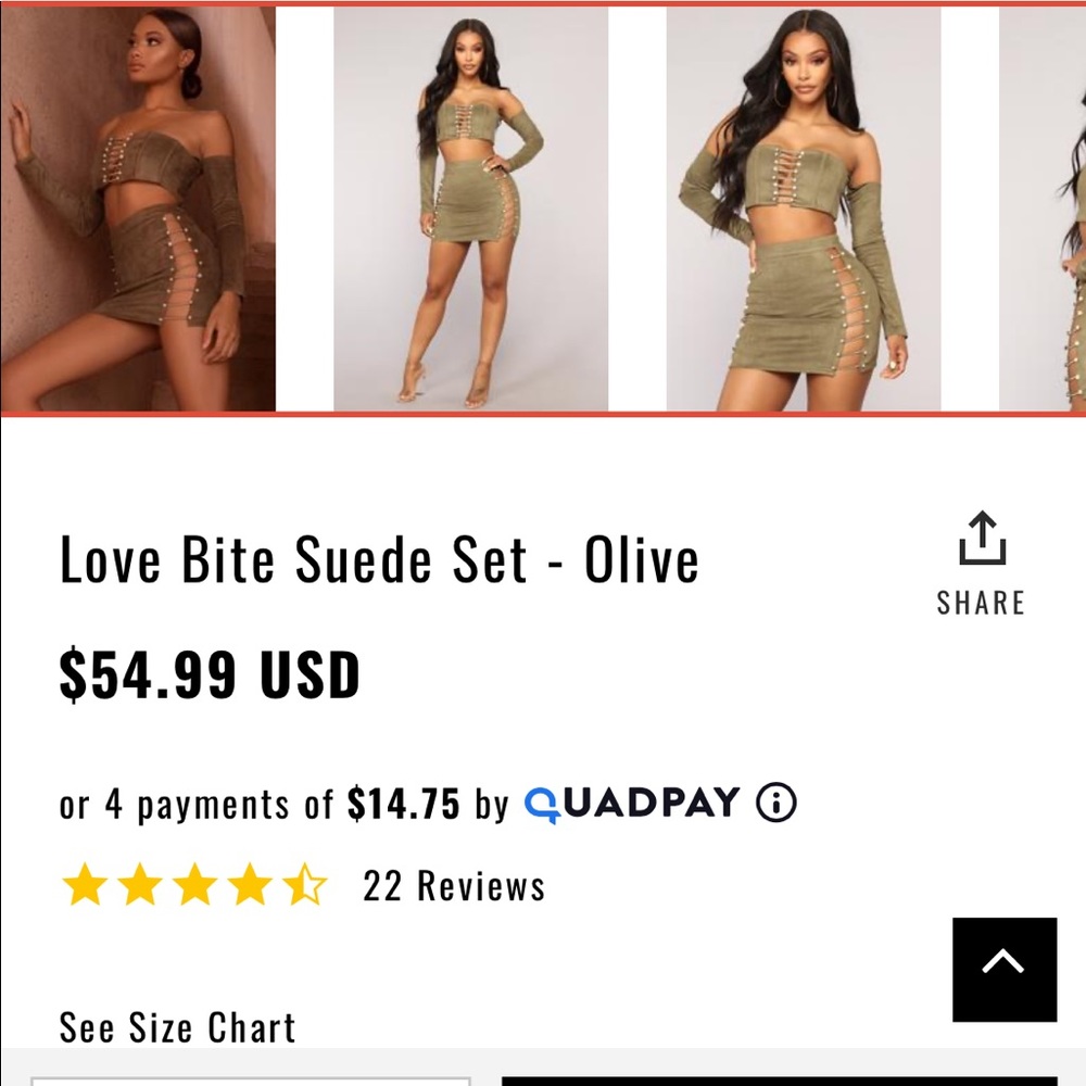 Fashion nova 2 piece outfit new with tags.